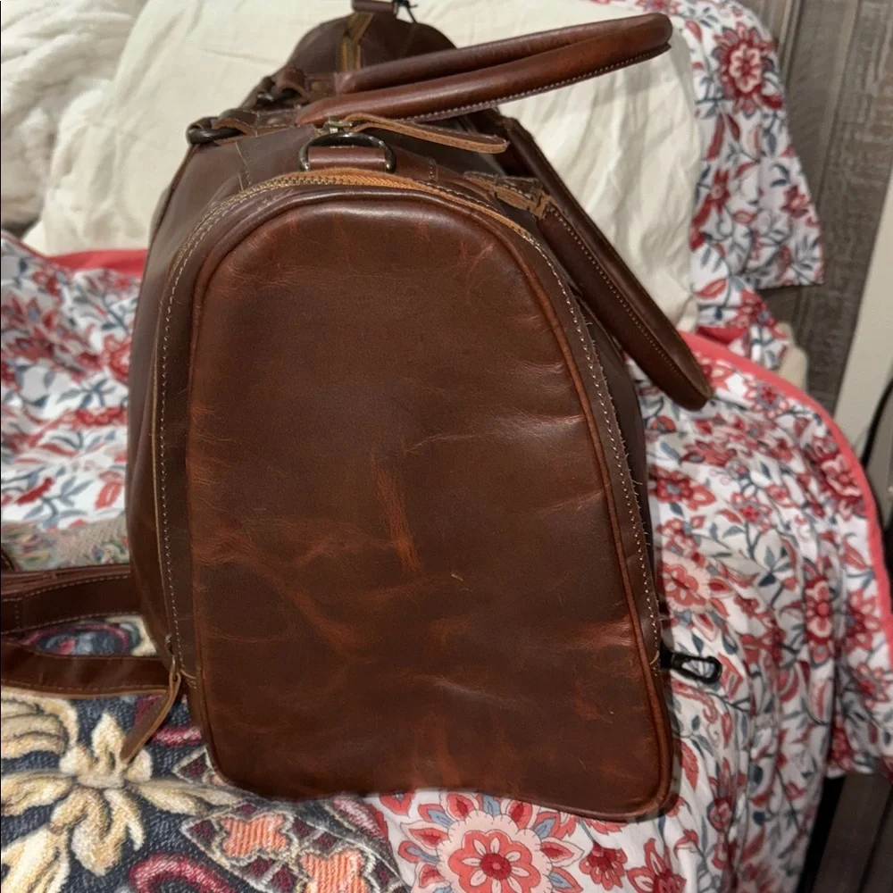 MAHI Leather Weekender Duffle Bag – Brown – NWT